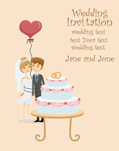 Carte d'invitation de mariage — Image vectorielle