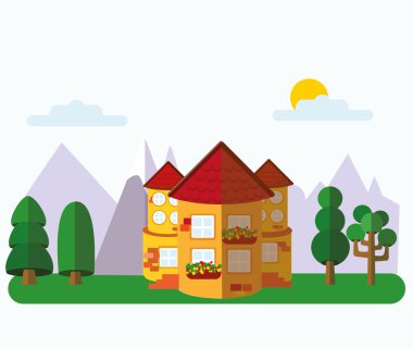 Bina arka plan düz tasarım