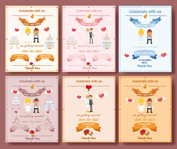 Carte d'invitation de mariage — Image vectorielle