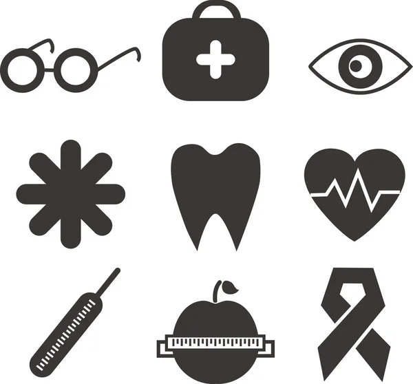 Iconos de salud para el diseño — Vector de stock