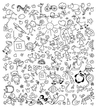 Doodle hayvan çizimleri