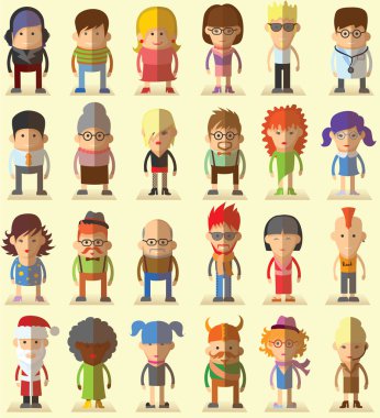 Sevimli karakter avatar kümesi