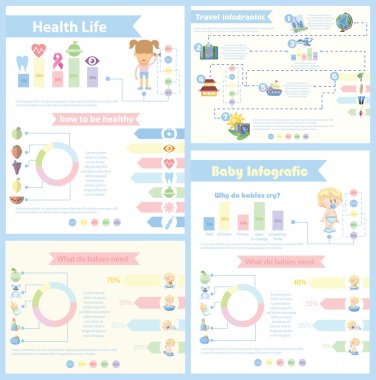 4 farklı Infographics kümesi