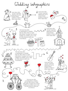Düğün infographics doodle