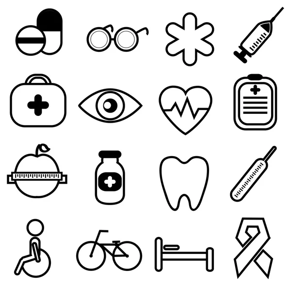 Iconos médicos y de salud — Archivo Imágenes Vectoriales