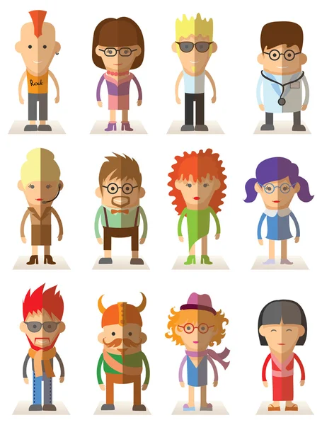 Verzameling van cute karakter avatar — Stockvector