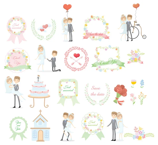 Set di design per matrimoni — Vettoriale Stock