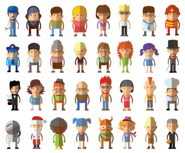 Characters avatar icons clipart