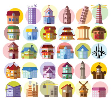 Vektör düz binalar kümesi
