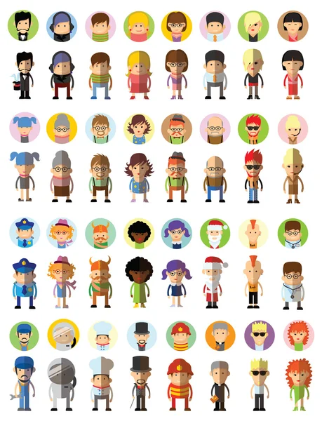 Character avatar icons — Stock Vector