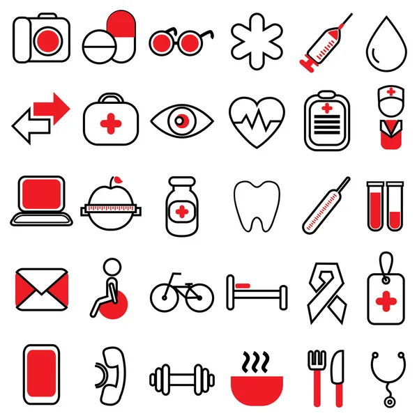 Iconos médicos y de salud — Vector de stock