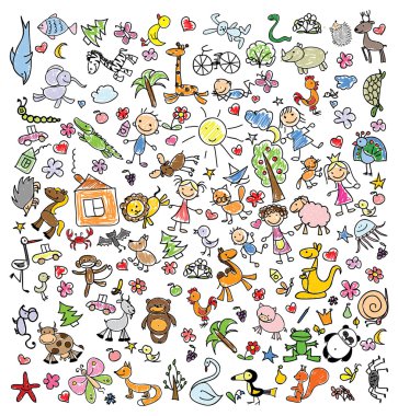 Çocuk doodle çizimleri