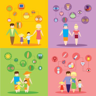 kavram düz Icons set