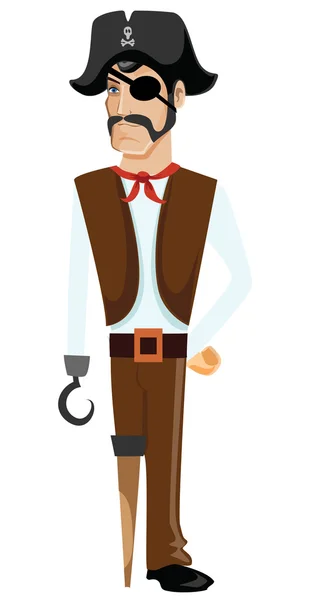 Cartoon pirate character — Stock Vector