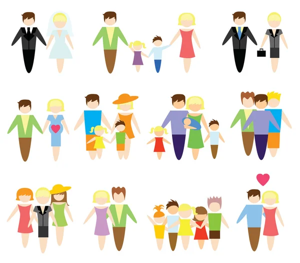 Concept flat icons set of family — Stock Vector