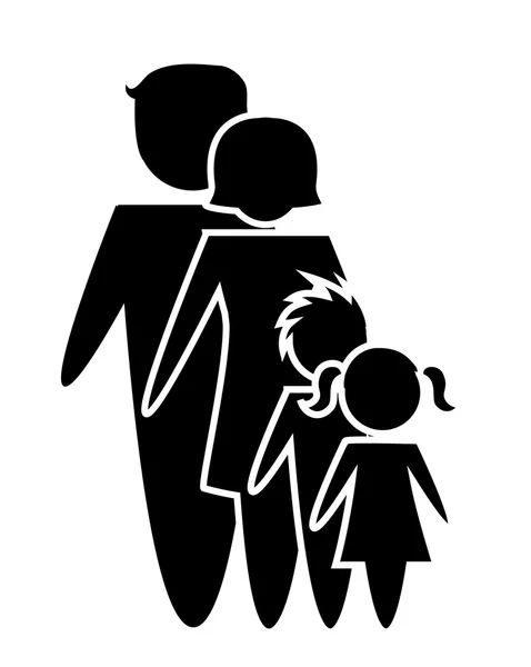 การออกแบบแบนของไอคอนครอบครัว — ภาพเวกเตอร์สต็อก