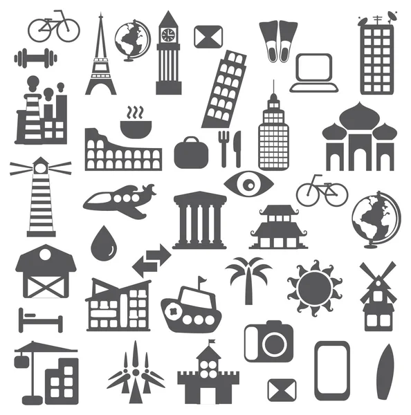 Different city icons — Stock Vector