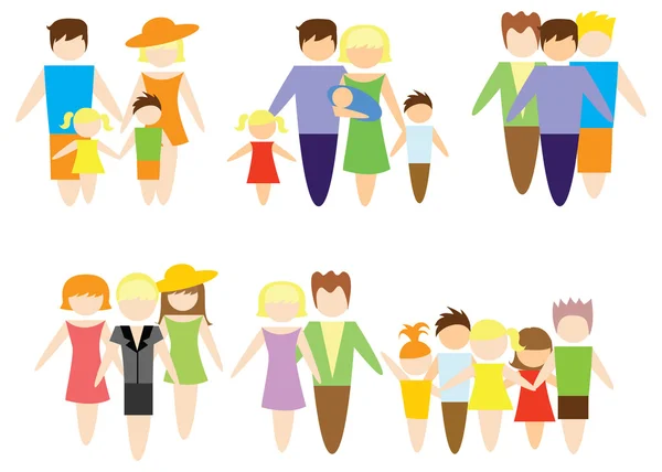 Concept flat icons set of family — Stock Vector