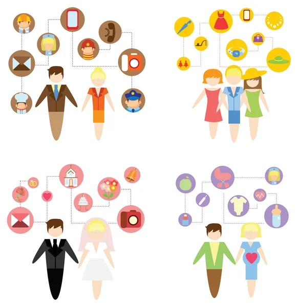 kavram düz Icons set