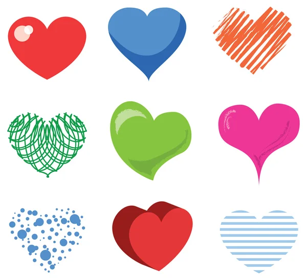 Hearts icons set — Stock Vector