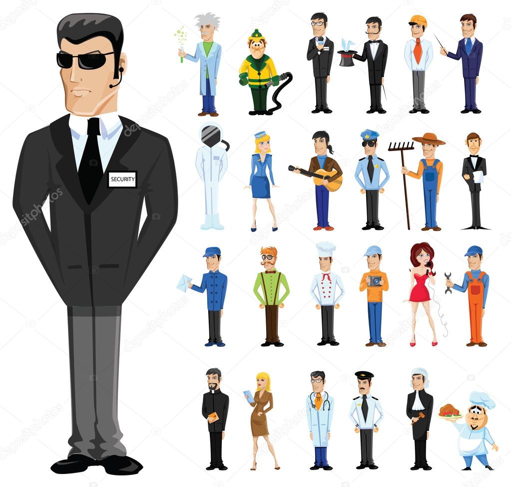 Cartoon bodyguard with professions Stock Vector Image by ©virinaflora #73927791 Cartoon bodyguard with professions Stock Vector Image by ©virinaflora #73927791