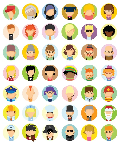 Lindo personaje avatar iconos — Archivo Imágenes Vectoriales