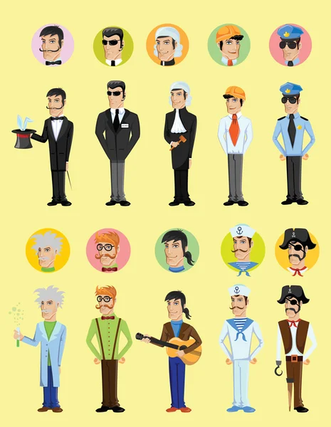 Personnages de différentes professions — Image vectorielle