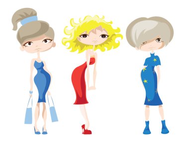 karikatür moda kızlar