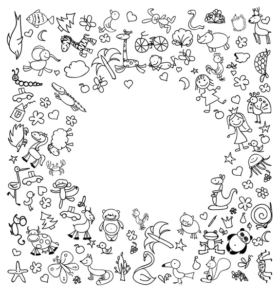 Doodle of animals  background — Stock Vector