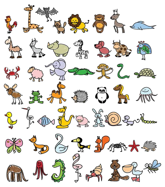 可爱的卡通动物 — 图库矢量图片