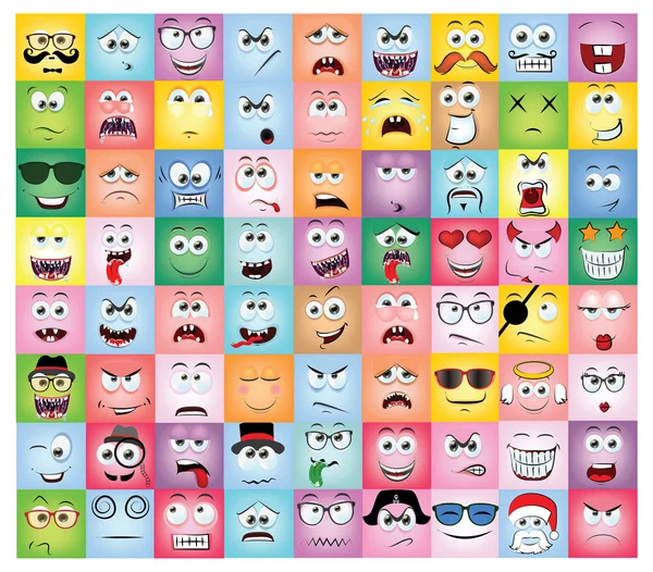 Cartoon emotions Set — Stock Vector