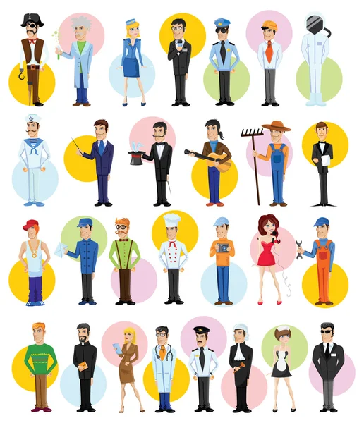 Different professions characters — Stock Vector