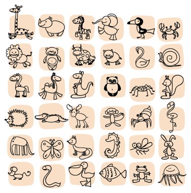 Sevimli çizgi film hayvanları