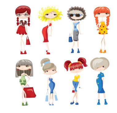 moda çizgi film kızlar