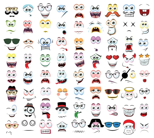 Cartoon emoties set — Stockvector