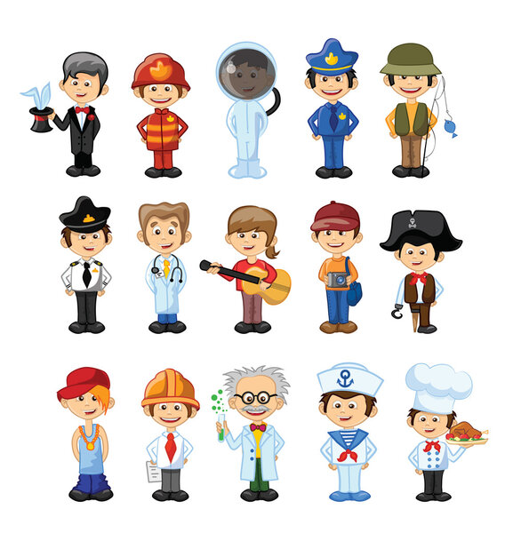 Characters of different professions