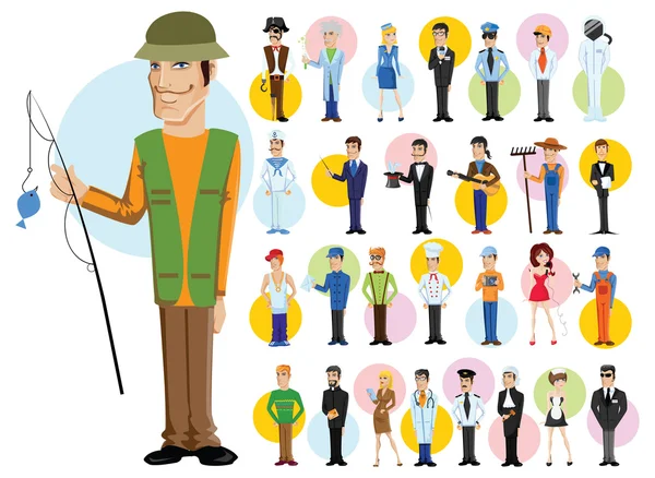 Personnages de différentes professions — Image vectorielle