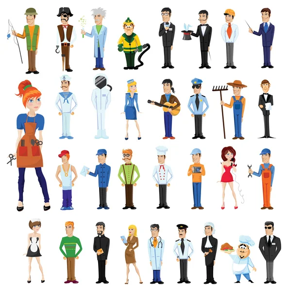 Personajes de diferentes profesiones — Vector de stock