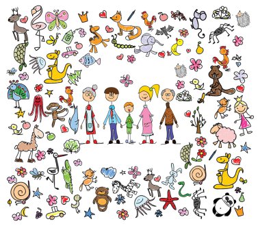 Doodle ailenin çocuk çizimleri