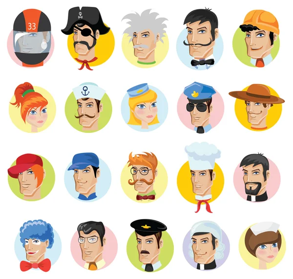 Avatars of different professions — Stock Vector