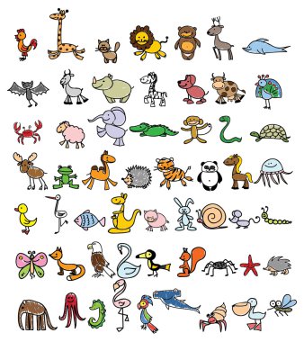 Doodle hayvan çizimleri