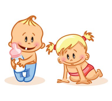 erkek bebek ve bebek kız