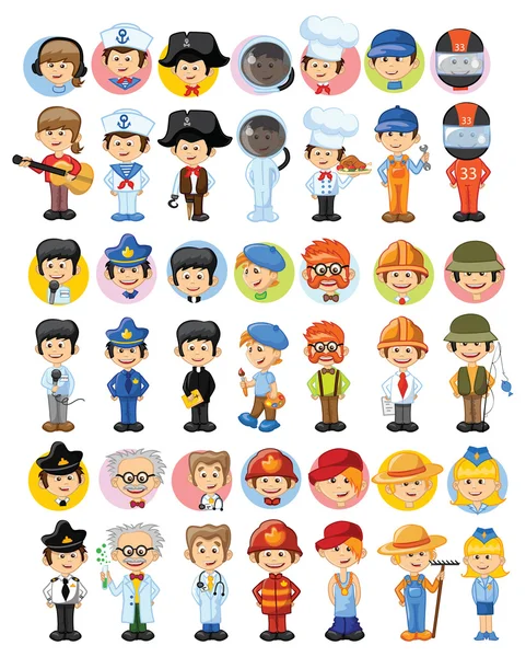 Personnages de différentes professions — Image vectorielle