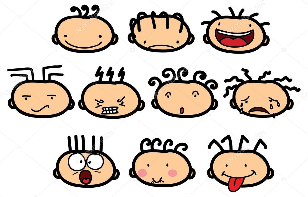 Cartoon character with different emotions Stock Illustration by ...
