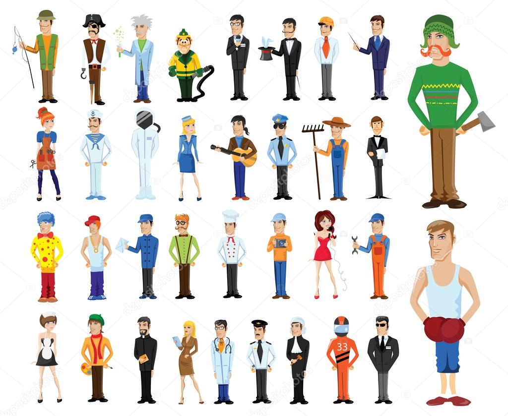 Characters of different professions