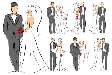 Gelin ve damat silüeti