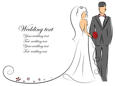 Gelin ve damat silüeti