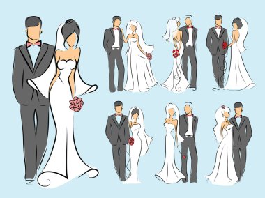 Gelin ve damat silüeti