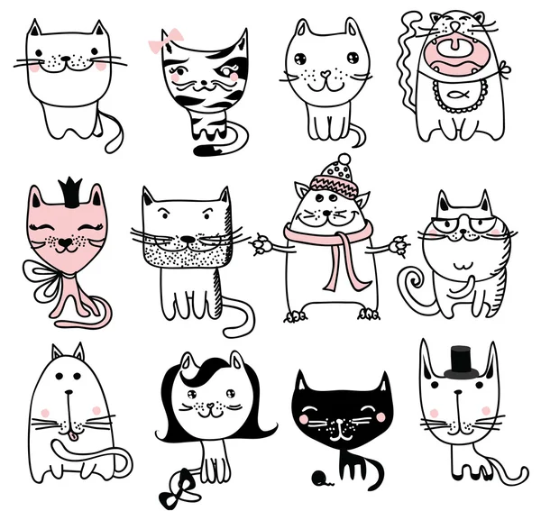 Kreskówka Doodle koty — Wektor stockowy