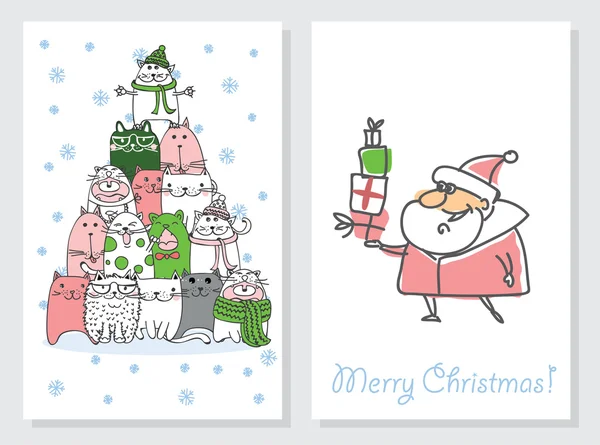 2 modelos de cartão de Natal —  Vetores de Stock